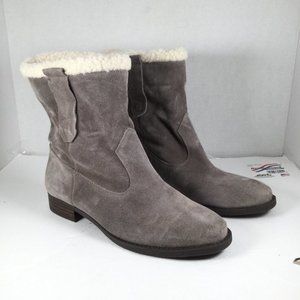 Sole Society Verona Suede Winter Mid-Calf Leather Boots Size 8 Grey
